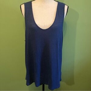 Navy blue summer tank top - semi sheer